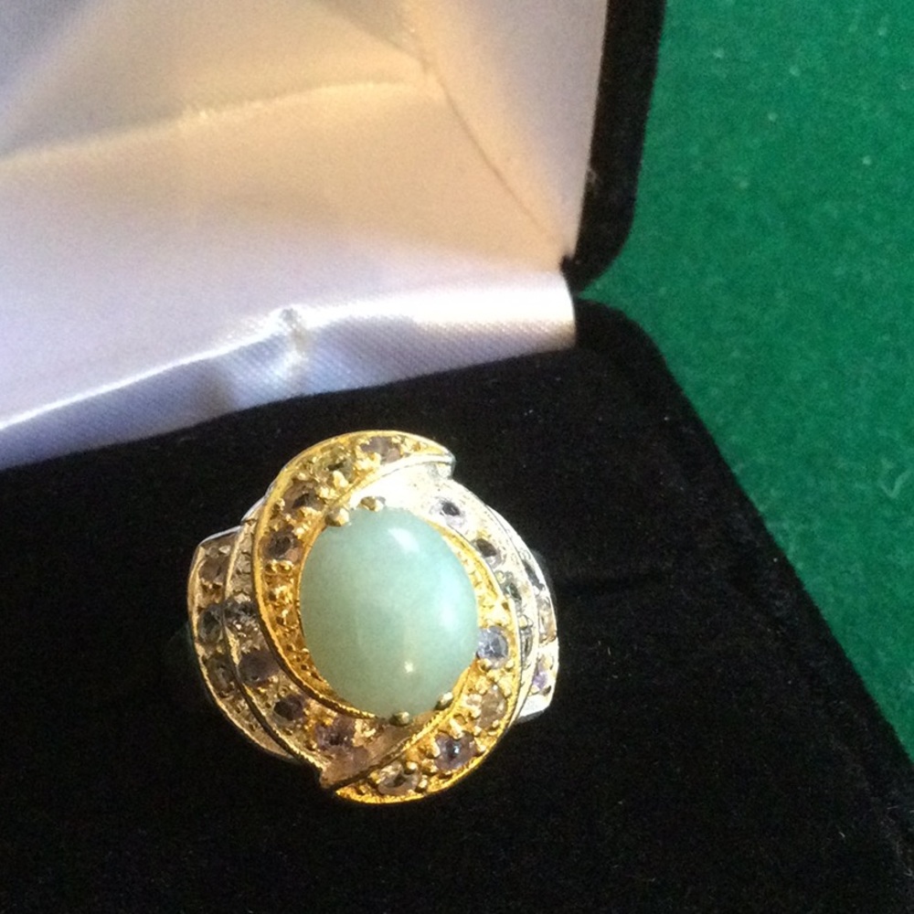 Elegant Genuine Aquamarine & Tanzanite Ring - Picture 10 of 10